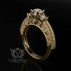 0.52ct Diamond 3 Stones Gold Engagement Ring - 02US62